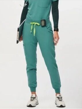 Figs High Waist Zamora Cactus Jogger Scrub Pants Lime Drawstring W22SW2022 XL